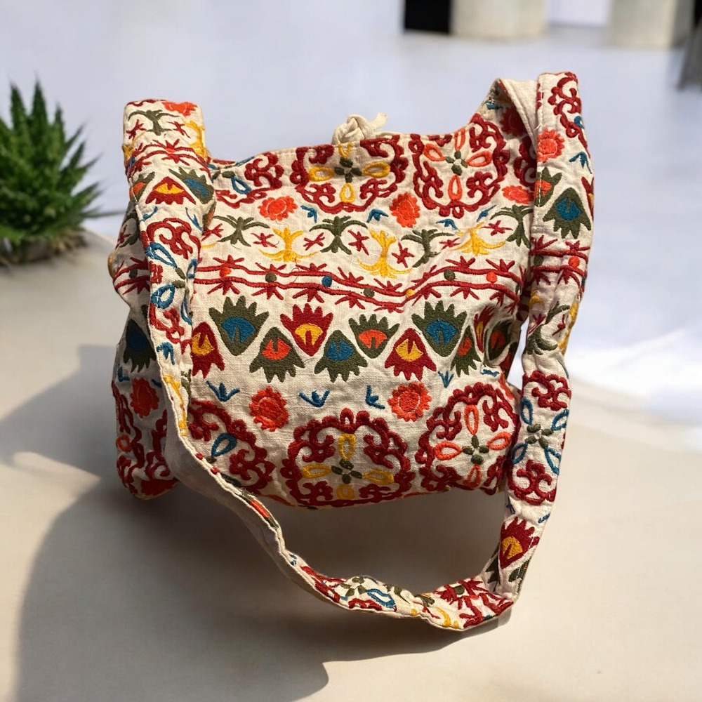 Embroidered Hobo Bag Women Boho Floral Festival